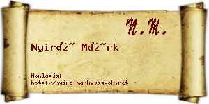Nyirő Márk névjegykártya